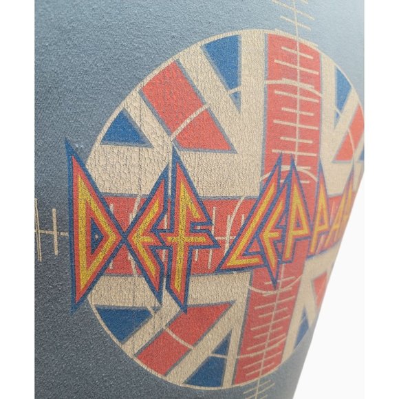 Def Leppard Tour 2014 Blue Graphic Tee XL - 100% Cotton Crewneck Band Shirt - Picture 6 of 16